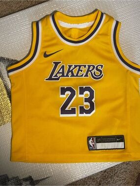 Nike Los Angeles Lakers Yellow #23 Kids Basketball Jersey